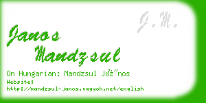 janos mandzsul business card